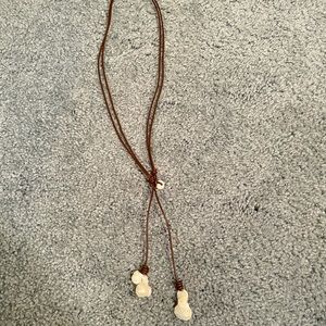 Leather and Pearl Necklace